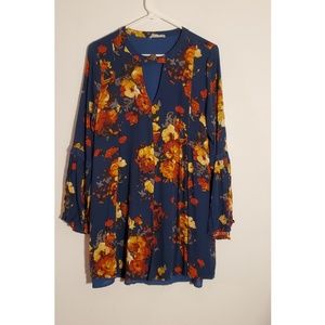 Boho Style Flowy Floral Print Dress